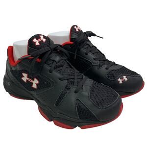 Under Armour Spawn Low Basketball Sneakers Shoes Youth Sz 5.5 Black Red